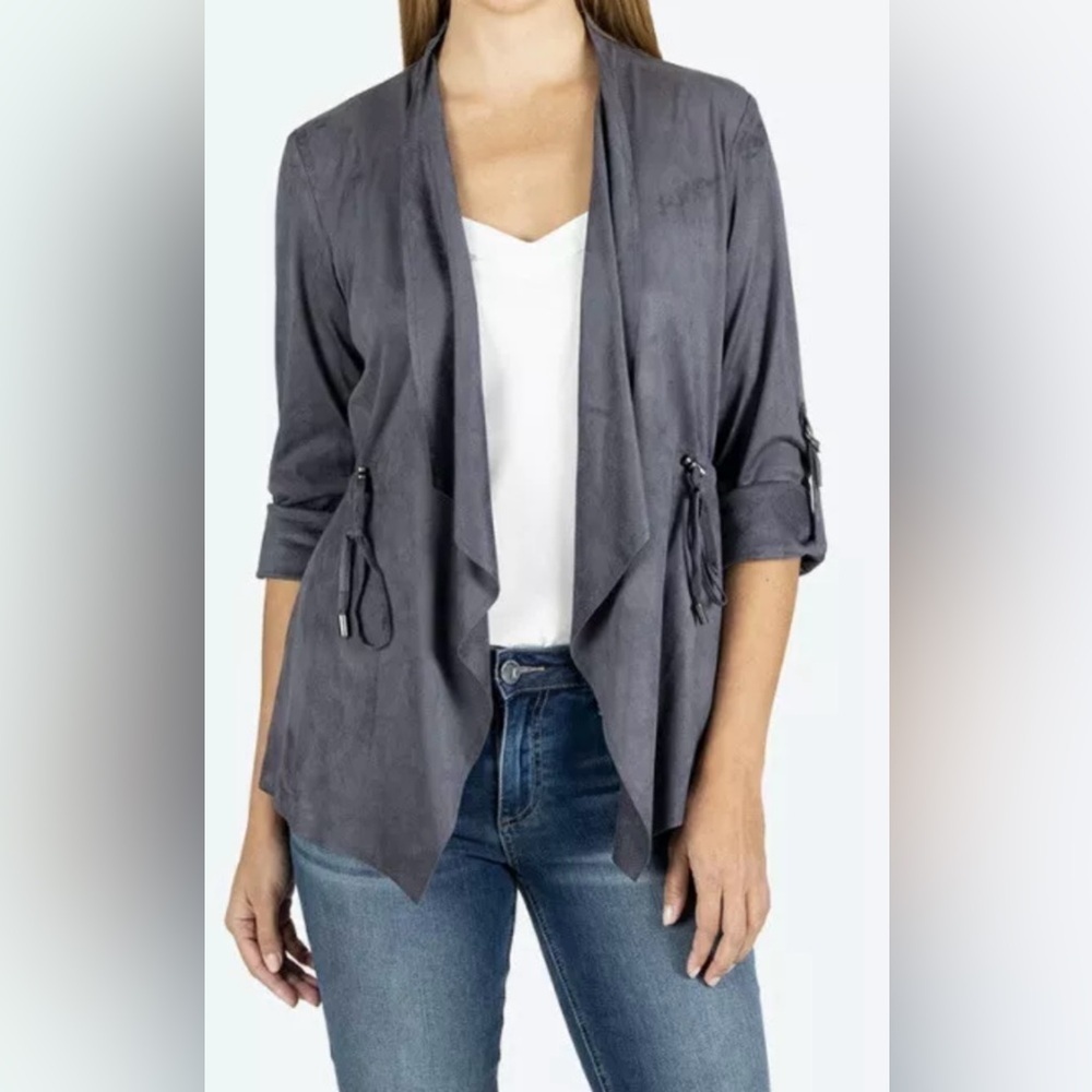 Kut From The Kloth Dianne Faux Suede Drape Jacket,Small, Trendy,Drapey, Fall